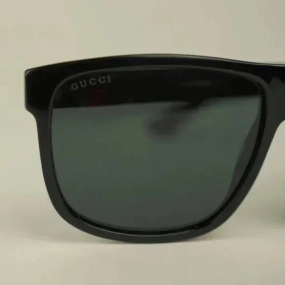 Gucci GG0010S Black Rectangular Grosgrain Sunglasses main image 3